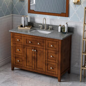  48'' W Chocolate Chatham Single Vanity Cabinet Base with Boulder Cultured Marble Vanity Top and Undermount Rectangle Bowl