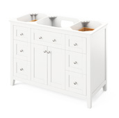  48'' White Chatham Bathroom Vanity Base Cabinet Only, 48'' W x 21-1/2'' D x 35'' H