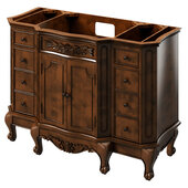  48'' W Nutmeg Clairemont Vanity Cabinet Base with Clairemont-only Black Granite Vanity Top and Undermount Rectangle Bowl