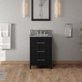  Katara 24'' Black Single Bowl Vanity with Boulder Cultured Marble Vanity Top and Undermount Rectangle Bowl