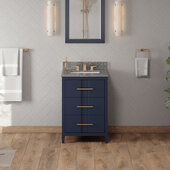  Katara 24'' Hale Blue Single Bowl Vanity with Boulder Cultured Marble Vanity Top and Undermount Rectangle Bowl