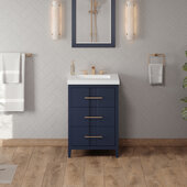  Katara 24'' Hale Blue Single Bowl Vanity with Lavante Cultured Marble Vessel Vanity Top and Integrated Rectangle Bowl