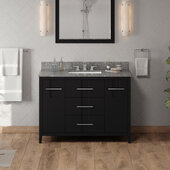  Katara 48'' Black Single Bowl Vanity with Boulder Cultured Marble Vanity Top and  Undermount Rectangle Bowl