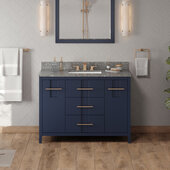  Katara 48'' Hale Blue Single Bowl Vanity with Boulder Cultured Marble Vanity Top and  Undermount Rectangle Bowl