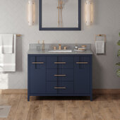  Katara 48'' Hale Blue Single Bowl Vanity with Steel Grey Cultured Marble Vanity Top and  Undermount Rectangle Bowl