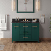  Katara 48'' Forest Green Single Bowl Vanity with Black Granite Vanity Top and  Undermount Rectangle Bowl