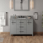  Katara 48'' Grey Single Bowl Vanity with Boulder Cultured Marble Vanity Top and  Undermount Rectangle Bowl