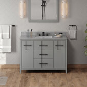  Katara 48'' Grey Single Bowl Vanity with Steel Grey Cultured Marble Vanity Top and  Undermount Rectangle Bowl