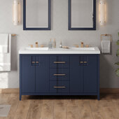  Katara 60'' Hale Blue Double Bowl Vanity with Lavante Cultured Marble Vessel Vanity Top and Two Integrated Rectangle Bowls
