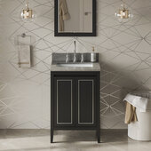  Percival 24'' Black Single Bowl Vanity with Steel Grey Cultured Marble Vanity Top and Undermount Rectangle Bowl