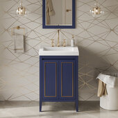  Percival 24'' Hale Blue Single Bowl Vanity with Lavante Cultured Marble Vessel Vanity Top and Integrated Rectangle Bowl