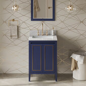  Percival 24'' Hale Blue Single Bowl Vanity with White Carrara Marble Vanity Top and Undermount Rectangle Bowl