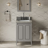  Percival 24'' Grey Single Bowl Vanity with Steel Grey Cultured Marble Vanity Top and Undermount Rectangle Bowl