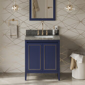  Percival 30'' Hale Blue Single Bowl Vanity with Boulder Cultured Marble Vanity Top and Undermount Rectangle Bowl
