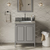  Percival 30'' Grey Single Bowl Vanity with Steel Grey Cultured Marble Vanity Top and Undermount Rectangle Bowl