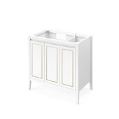  36'' White Percival Bathroom Vanity Base Cabinet Only, Left Offset, 36'' W x 21-1/2'' D x 35'' H