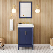  Theodora 24'' Hale Blue Single Bowl Vanity with Lavante Cultured Marble Vessel Vanity Top and Integrated Rectangle Bowl