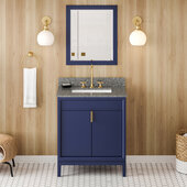 Theodora 30'' Hale Blue Single Bowl Vanity with Boulder Cultured Marble Vanity Top and Undermount Rectangle Bowl