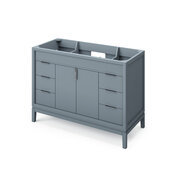  48'' Blue Steel Theodora Bathroom Vanity Base Cabinet Only, 48'' W x 21-1/2'' D x 35'' H