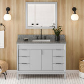  Theodora 48'' Grey Single Bowl Vanity with Boulder Cultured Marble Vanity Top and Undermount Rectangle Bowl