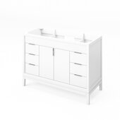  48'' White Theodora Bathroom Vanity Base Cabinet Only, 48'' W x 21-1/2'' D x 35'' H