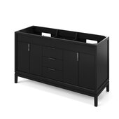  60'' Black Theodora Double Bowl Bathroom Vanity Base Cabinet Only, 60'' W x 21-1/2'' D x 35'' H