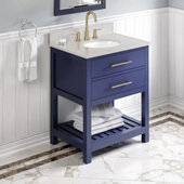  30'' Hale Blue Wavecrest Vanity, Arctic Stone Cultured Marble Vanity Top, with Undermount Oval Sink, 31'' W x 22'' D x 36'' H