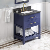  30'' Hale Blue Wavecrest Vanity, Calacatta Black Quartz Vanity Top, with Undermount Rectangle Sink, 31'' W x 22'' D x 35-3/4'' H
