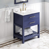  30'' Hale Blue Wavecrest Vanity, Calacatta Vienna Quartz Vanity Top, with Undermount Oval Sink, 31'' W x 22'' D x 35-3/4'' H