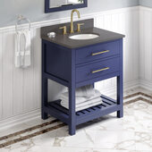  30'' Hale Blue Wavecrest Vanity, Grey Quartz Vanity Top, with Undermount Oval Sink, 31'' W x 22'' D x 35-3/4'' H