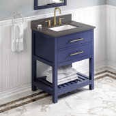  30'' Hale Blue Wavecrest Vanity, Grey Quartz Vanity Top, with Undermount Rectangle Sink, 31'' W x 22'' D x 35-3/4'' H