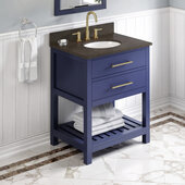  30'' Hale Blue Wavecrest Vanity, Blue Limestone Vanity Top, with Undermount Oval Sink, 31'' W x 22'' D x 36'' H