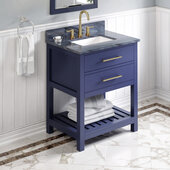  30'' Hale Blue Wavecrest Vanity, Grey Marble Vanity Top, with Undermount Rectangle Sink, 31'' W x 22'' D x 35-3/4'' H