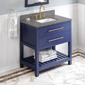  36'' W Hale Blue Wavecrest Single Vanity Cabinet Base with Boulder Cultured Marble Vanity Top and Undermount Rectangle Bowl