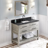  Wavecrest 48'' W Weathered Grey Single Bowl Vanity with Black Granite Vanity Top and Undermount Rectangle Bowl