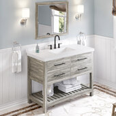  Wavecrest 48'' W Weathered Grey Single Bowl Vanity with Lavante Cultured Marble Vessel Vanity Top, integrated rectangle bowl
