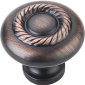  Lenior Collection 1-1/4'' Diameter Round Cabinet Knob with Rope Detail in Brushed Oil Rubbed Bronze