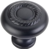  Lenior Collection 1-1/4'' Diameter Round Cabinet Knob with Rope Detail in Matte Black