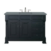  Brookfield 48'' Single Vanity in Antique Black with 3cm (1-3/8'') Thick Cala Blue Quartz Top and Rectangle Undermount Sink