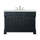  Brookfield 48'' Single Vanity in Antique Black with 3cm (1-3/8'') Thick Ethereal Noctis Quartz Top and Rectangle Undermount Sink