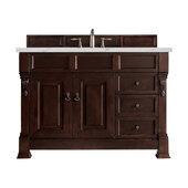  Brookfield 48'' Single Vanity in Burnished Mahogany with 3cm (1-3/8'') Thick Ethereal Noctis Quartz Top and Rectangle Sink