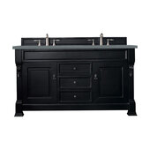  Brookfield 60'' Double Vanity in Antique Black with 3cm (1-3/8'') Thick Cala Blue Quartz Top and Rectangle Undermount Sinks