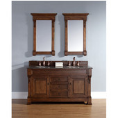  Brookfield 60'' Double Cabinet, Country Oak, No Countertop