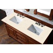  Brookfield 60'' W Warm Cherry Double Vanity with 3cm (1-3/8'') Thick Eternal Marfil Quartz Top