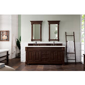  Brookfield 72'' W Burnished Mahogany Double Vanity with 3cm (1-3/8'') Thick Eternal Marfil Quartz Top