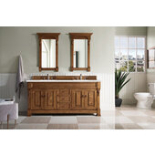  Brookfield 72'' W Country Oak Double Vanity with 3cm (1-3/8'') Thick Eternal Marfil Quartz Top