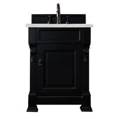  Brookfield 26'' Single Vanity in Antique Black with 3cm (1-3/8'') Thick Ethereal Noctis Quartz Top and Rectangle Undermount Sink