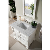  Brookfield 36'' W Bright White Single Sink Bath Vanity with 3cm (1-3/8'') Thick Arctic Fall Solid Surface Top