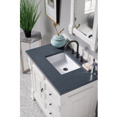  Brookfield 36'' W Bright White Single Sink Bath Vanity with 3cm (1-1/5'') Thick Charcoal Soapstone Quartz Top