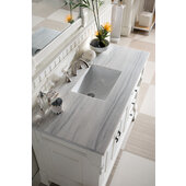  Brookfield 48'' W Bright White Single Sink Bath Vanity with 3cm (1-1/5'') Thick Arctic Fall Solid Surface Top